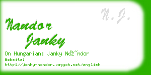 nandor janky business card